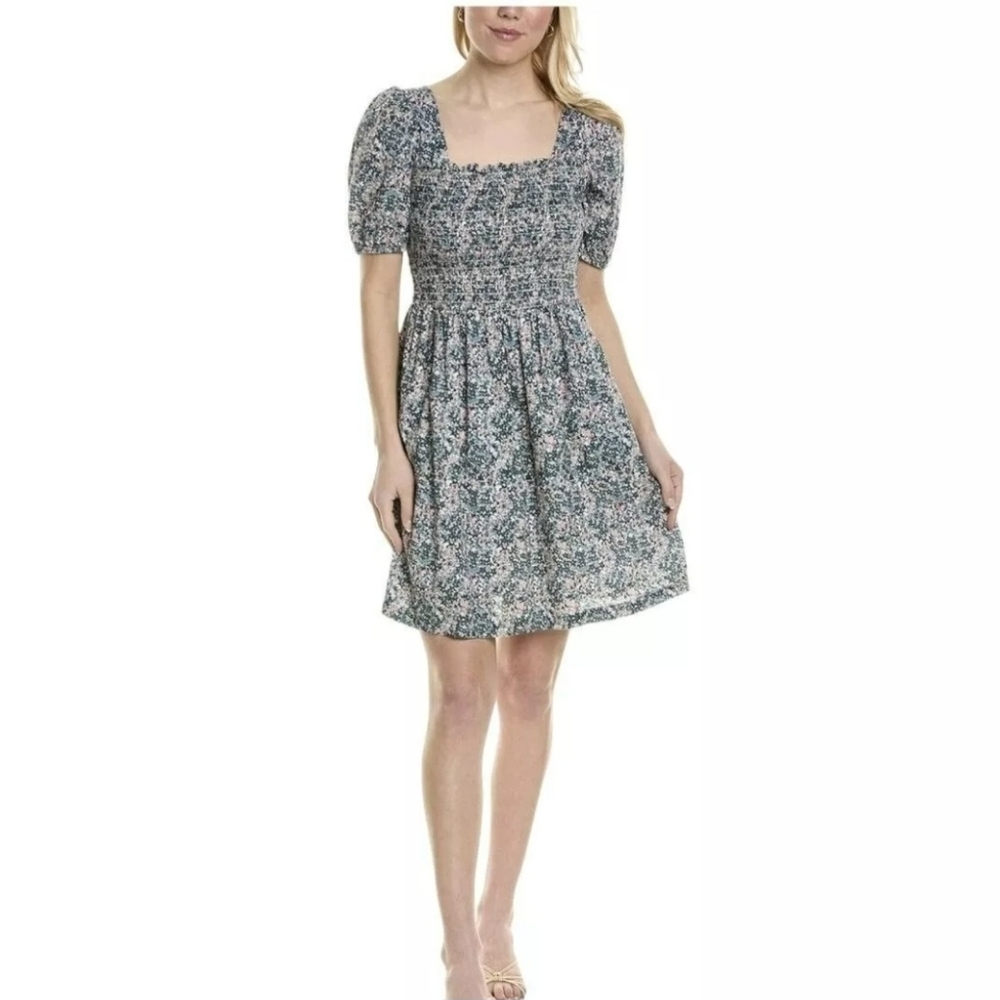 NWT Michael Stars Jude puff-sleeve mini floral dress size petite small